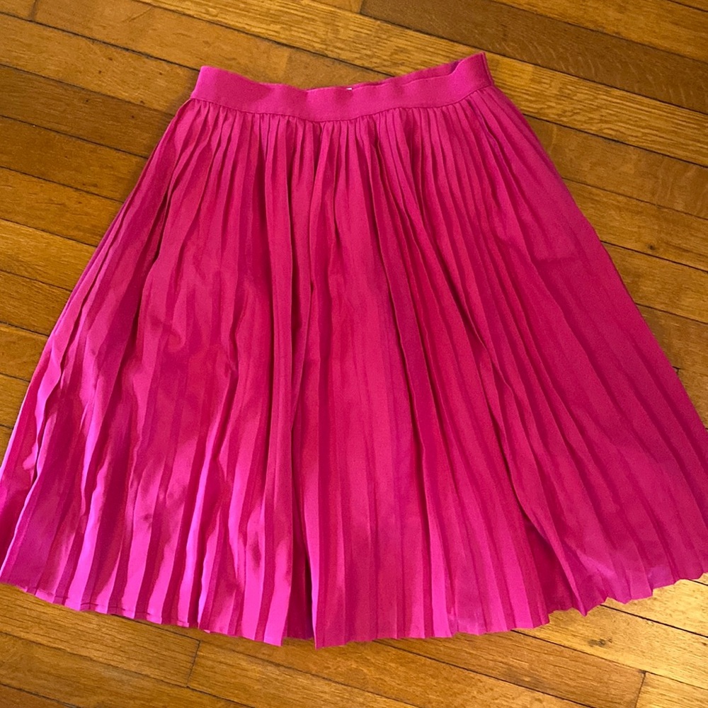 A New Day hot pink midi pleated skirt
